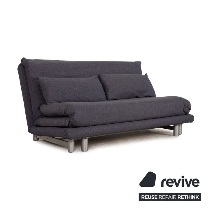 Ligne Roset Multy Stoff Sofa Blau Dreisitzer Couch Neubezug
