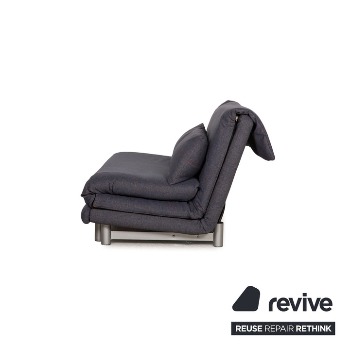 Ligne Roset Multy Stoff Sofa Blau Dreisitzer Couch Neubezug