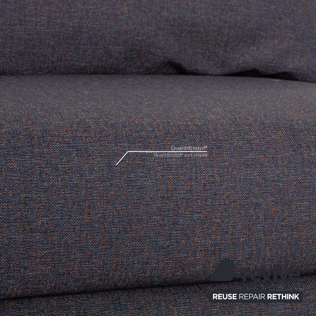 Ligne Roset Multy Stoff Sofa Blau Dreisitzer Couch Neubezug