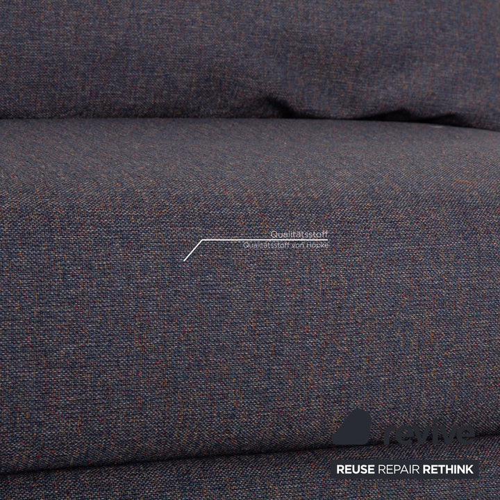 Ligne Roset Multy Stoff Sofa Blau Dreisitzer Couch Neubezug