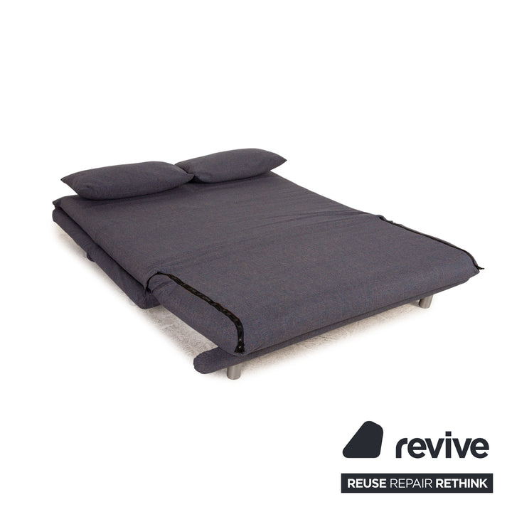 Ligne Roset Multy Stoff Sofa Blau Dreisitzer Couch Neubezug