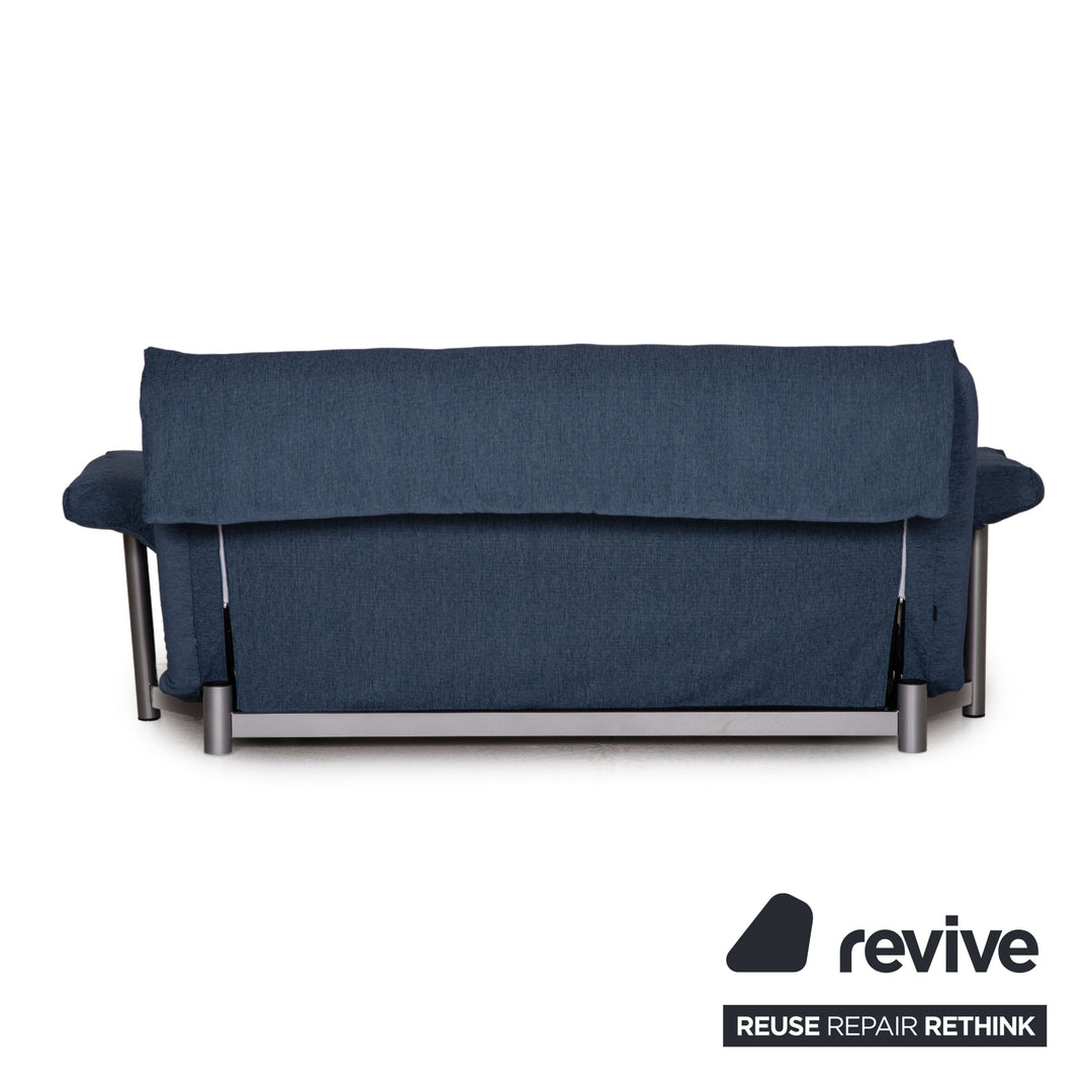 Canapé Multy Ligne Roset en tissu bleu, trois places, fonction convertible, avec accoudoirs