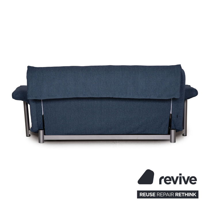 Canapé Multy Ligne Roset en tissu bleu, trois places, fonction convertible, avec accoudoirs