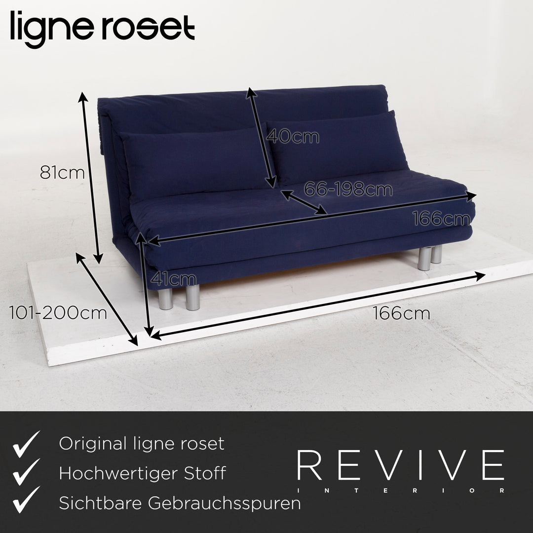 ligne roset Multy Stoff Sofa Blau Dreisitzer Schlaffunktion #12830
