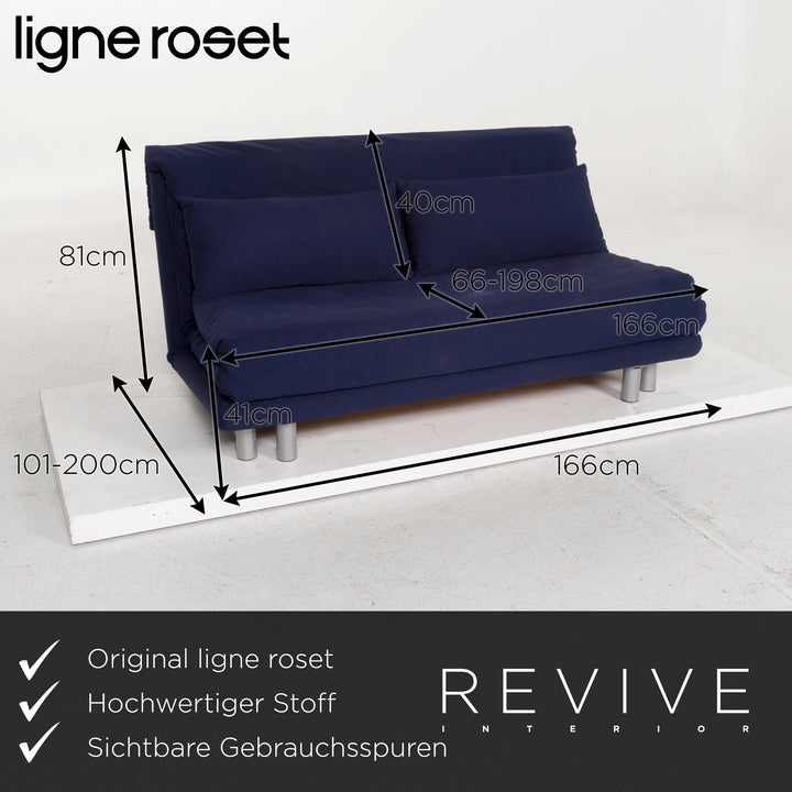 ligne roset Multy Stoff Sofa Blau Dreisitzer Schlaffunktion #12830