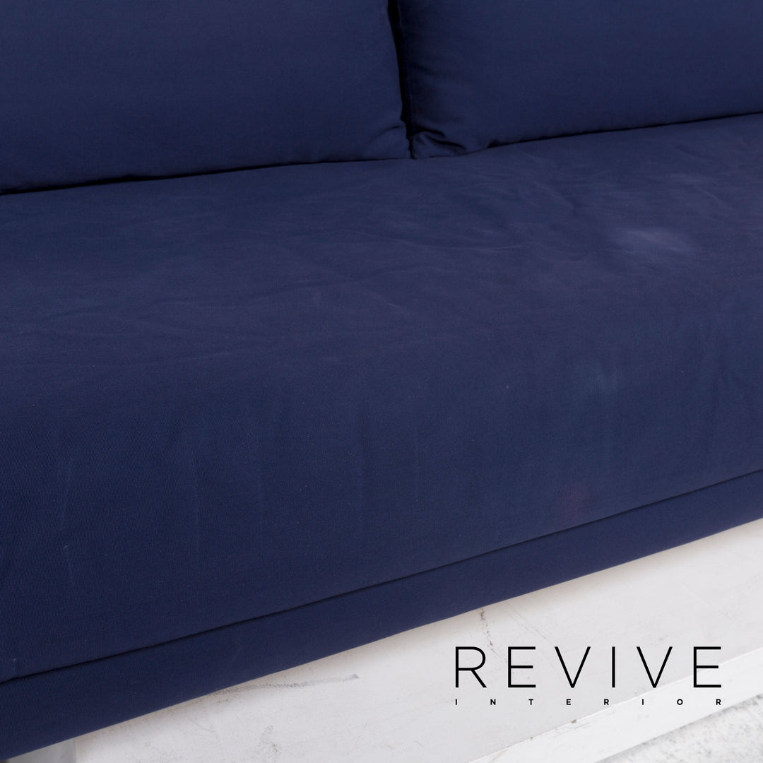 ligne roset Multy Stoff Sofa Blau Dreisitzer Schlaffunktion #12830