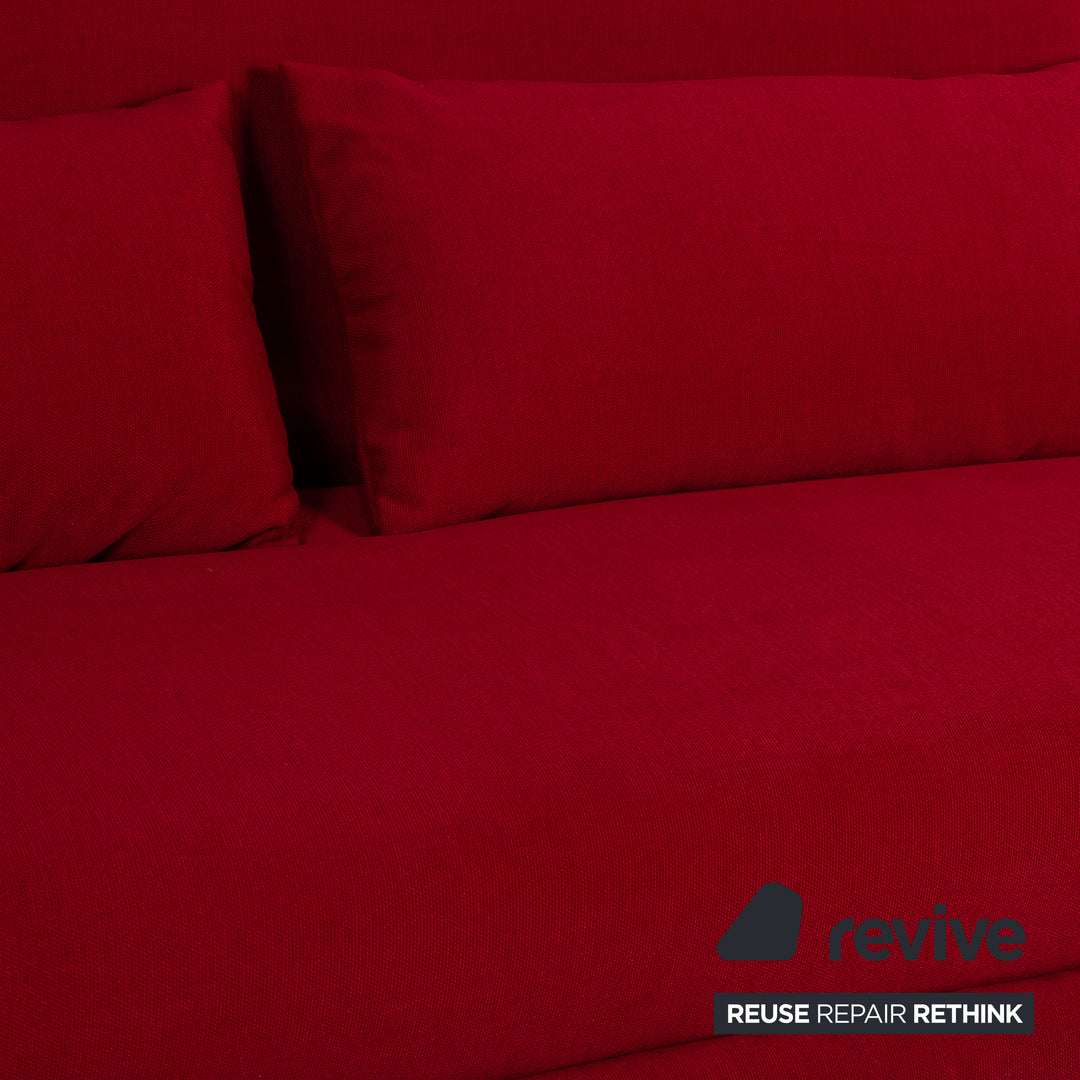 Ligne Roset Canapé en tissu Multy Bordeaux fonction canapé trois places fonction couchage