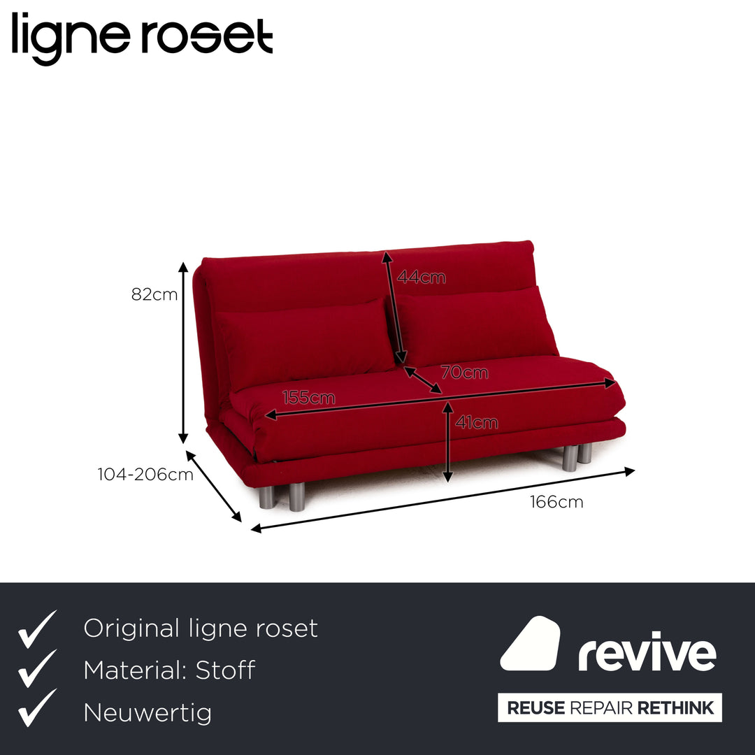 Ligne Roset Multy Stoff Sofa Bordeaux Dreisitzer Couch Funktion Schlaffunktion