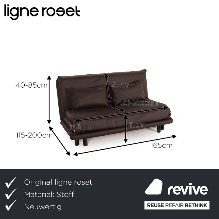 ligne roset Multy Stoff Sofa Braun Dreisitzer Funktion Schlaffunktion Couch