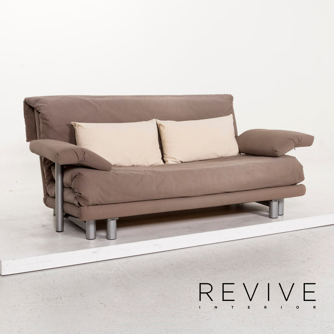Ligne roset canapé en tissu Multy marron gris beige canapé lit trois places fonction sommeil canapé #12464