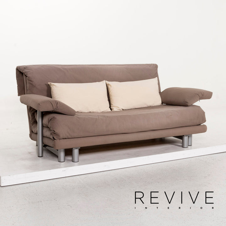 ligne roset Multy Stoff Sofa Braun Graubeige Dreisitzer Schlafsofa Schlaffunktion Funktion Couch inkl. Armlehnen
