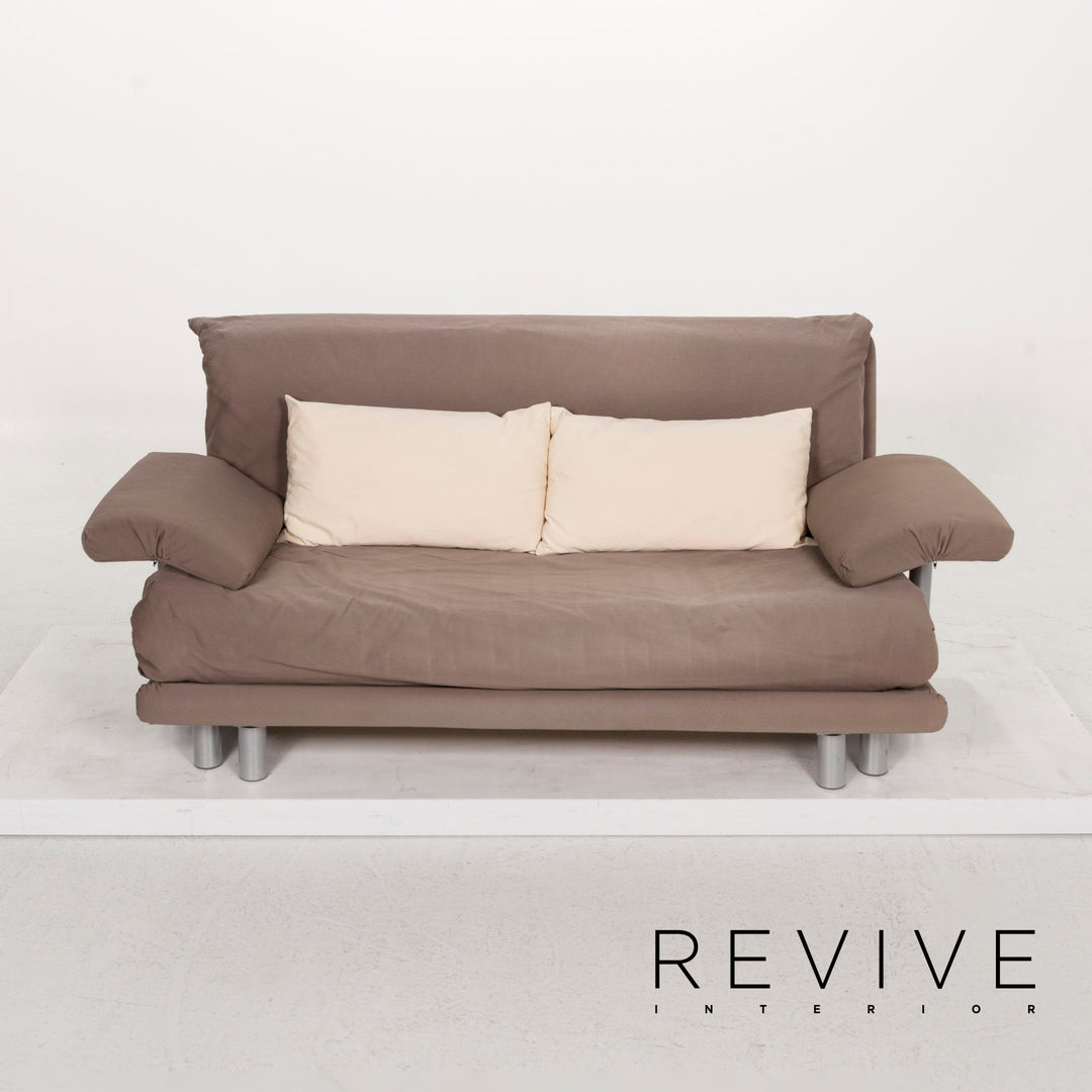 ligne roset Multy Stoff Sofa Braun Graubeige Dreisitzer Schlafsofa Schlaffunktion Funktion Couch inkl. Armlehnen