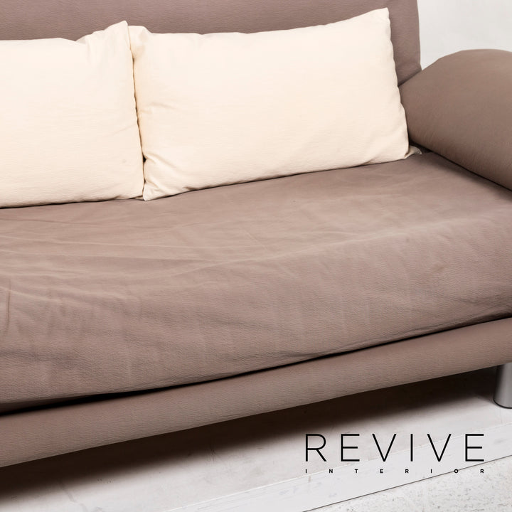 ligne roset Multy Stoff Sofa Braun Graubeige Dreisitzer Schlafsofa Schlaffunktion Funktion Couch inkl. Armlehnen