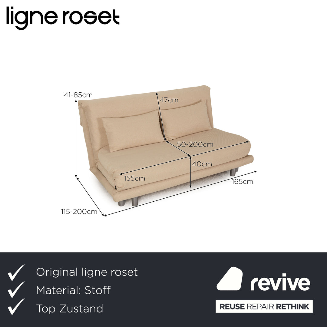 ligne roset Multy stoffen bank crème driezitsbank slaapbank nieuwe bekleding