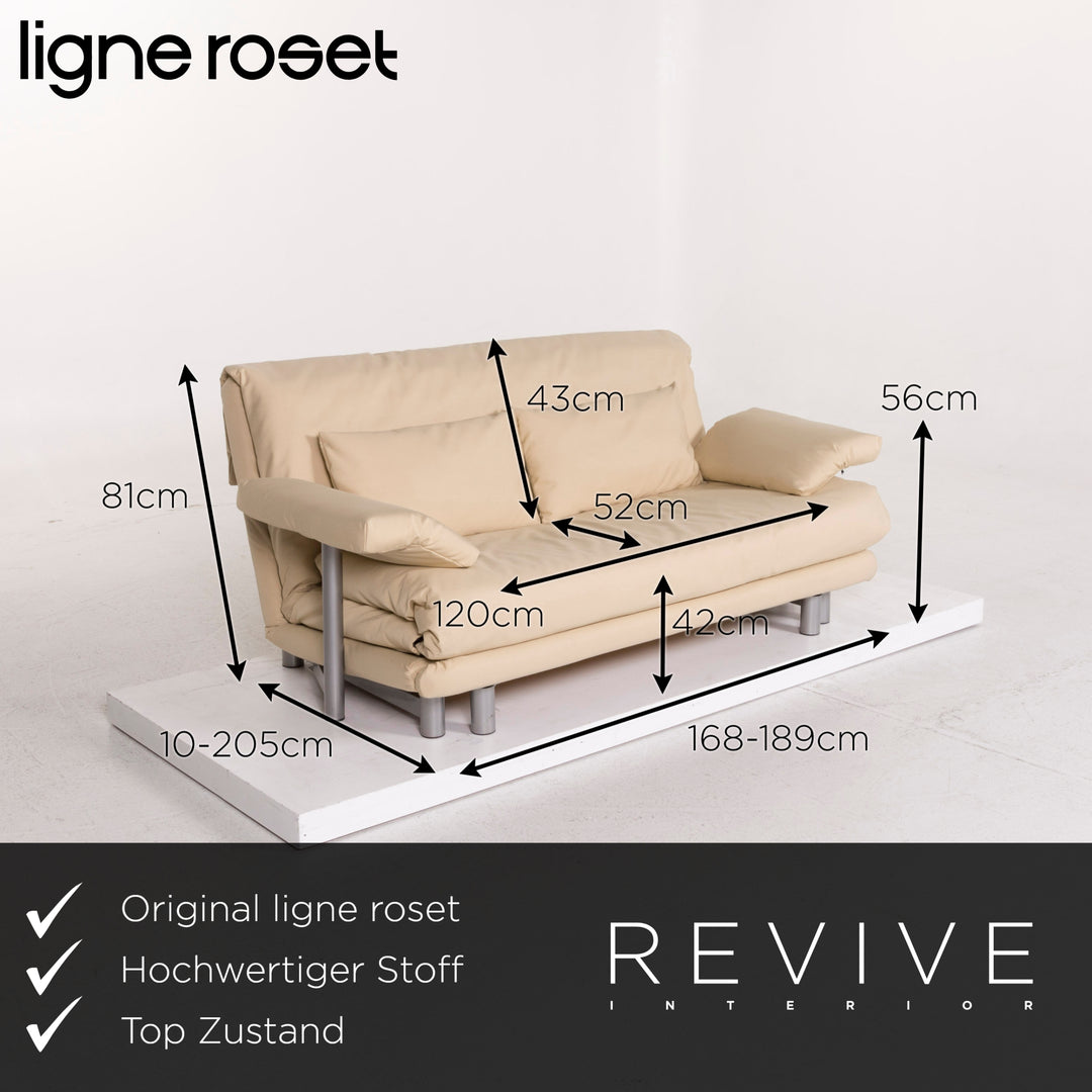 Ligne Roset Multy stoffen bank crème driezits slaapbank #12207