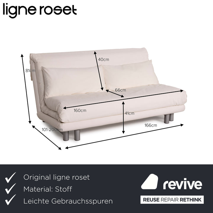 Ligne Roset Multy stoffen bank crème driezits slaapbank