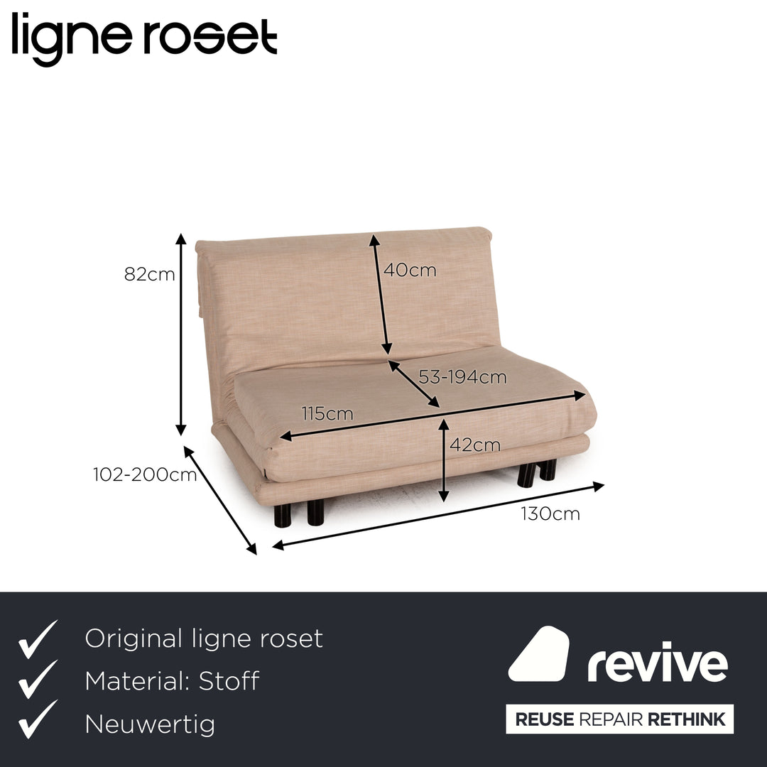 ligne roset Multy Stoff Sofa Creme Zweisitzer Schlafsofa Funktion Schlaffunktion
