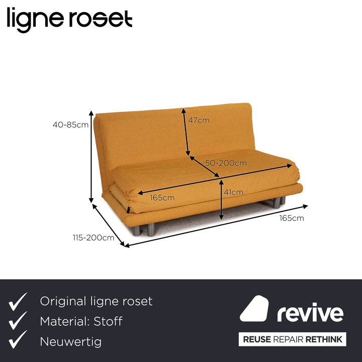 ligne roset Canapé en tissu Multy jaune fonction canapé 3 places fonction couchage