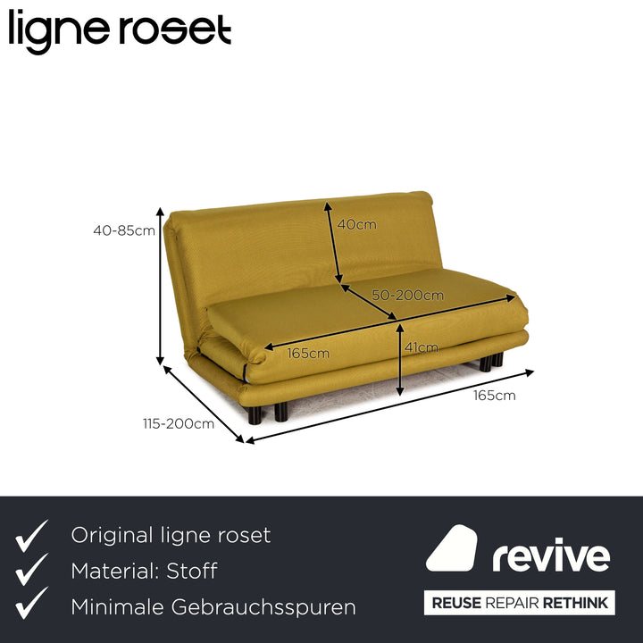 ligne roset Canapé en tissu Multy jaune fonction canapé 3 places fonction couchage