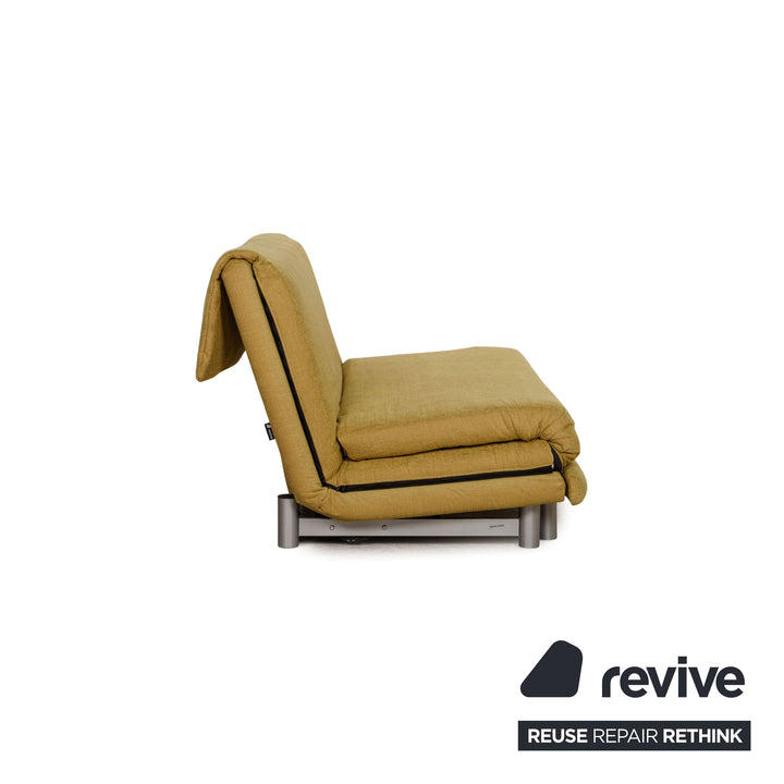 Ligne Roset Multy stoffen driezitsbank geel slaapbank bank met functie opnieuw bekleed