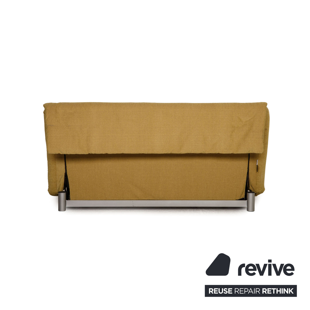 Ligne Roset Multy stoffen driezitsbank geel slaapbank bank met functie opnieuw bekleed