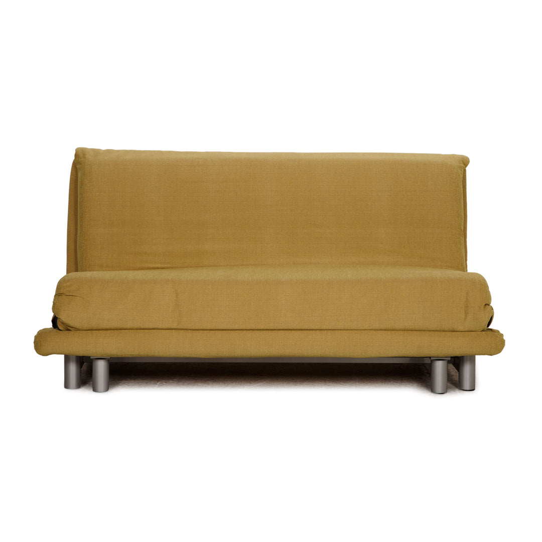 Ligne Roset Multy stoffen driezitsbank geel slaapbank bank met functie opnieuw bekleed
