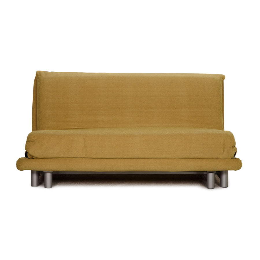 Ligne Roset Multy stoffen driezitsbank geel slaapbank bank met functie opnieuw bekleed
