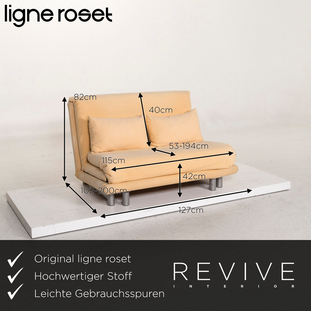 Ligne roset canapé en tissu Multy jaune deux places 1.5 places fonction sommeil canapé-lit #12591