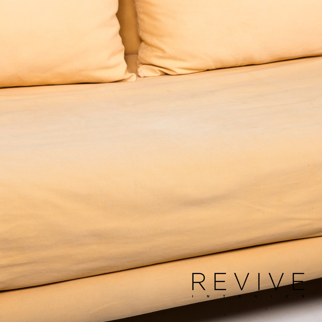 Ligne roset canapé en tissu Multy jaune deux places 1.5 places fonction sommeil canapé-lit #12591