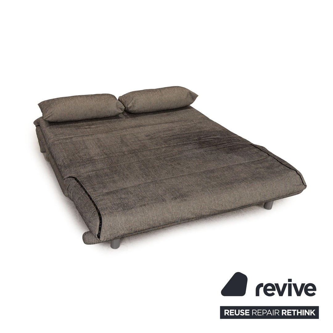 ligne roset Multy Stoff Sofa Grau Dreisitzer Couch Funktion Schlaffunktion