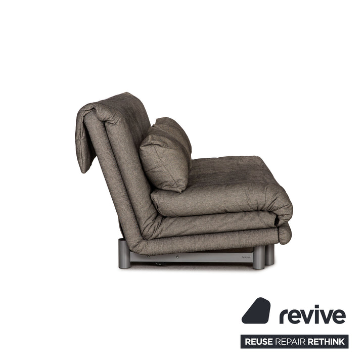 ligne roset Multy Stoff Sofa Grau Dreisitzer Couch Funktion Schlaffunktion