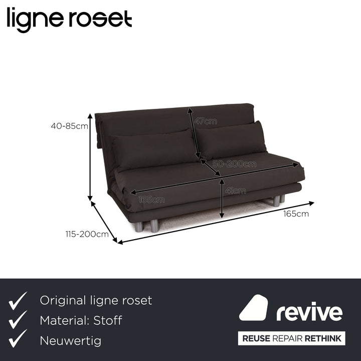 ligne roset Multy fabric sofa gray three-seater couch function sleeping function