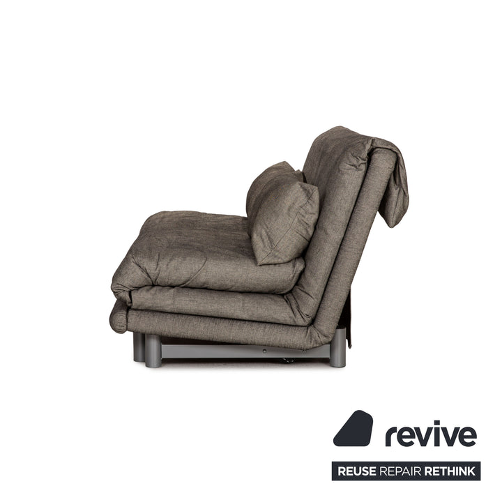 ligne roset Multy Stoff Sofa Grau Dreisitzer Couch Funktion Schlaffunktion