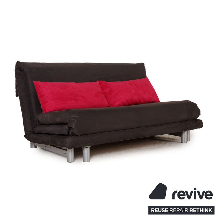ligne roset Multy Stoff Sofa Grau Dreisitzer Couch Funktion Schlaffunktion