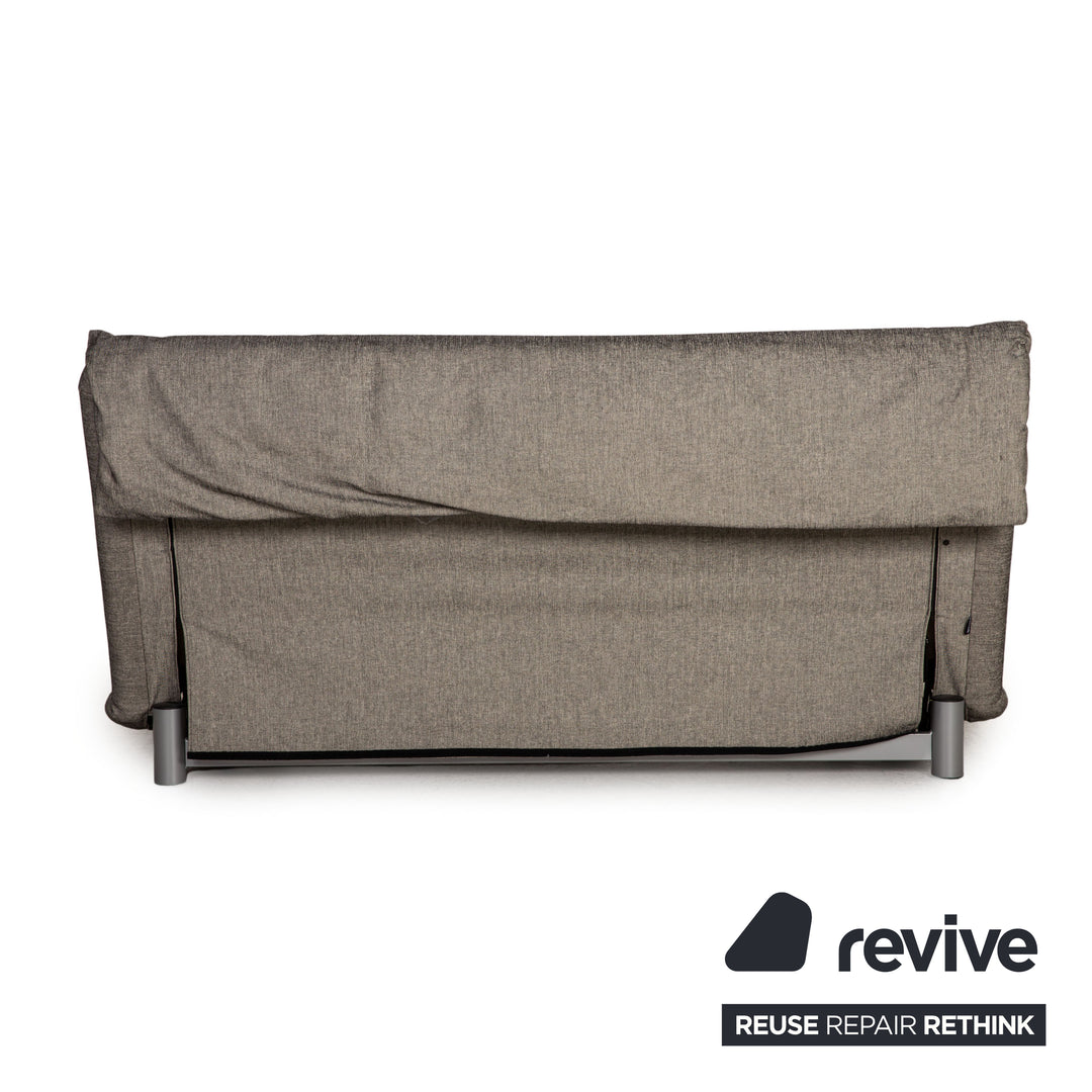 ligne roset Multy Stoff Sofa Grau Dreisitzer Couch Funktion Schlaffunktion