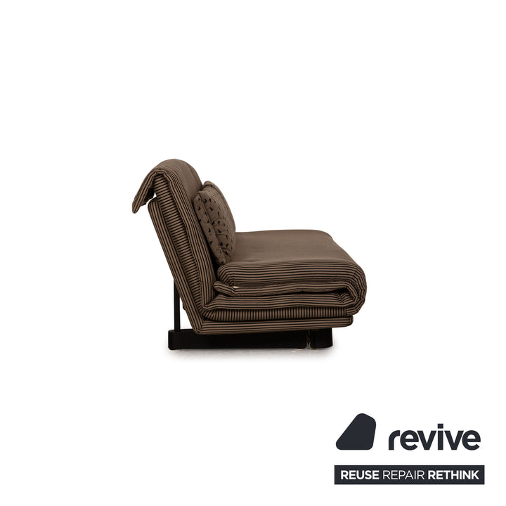 Ligne Roset Multy Fabric Sofa Gray Three Seater Couch Function Sleep Function