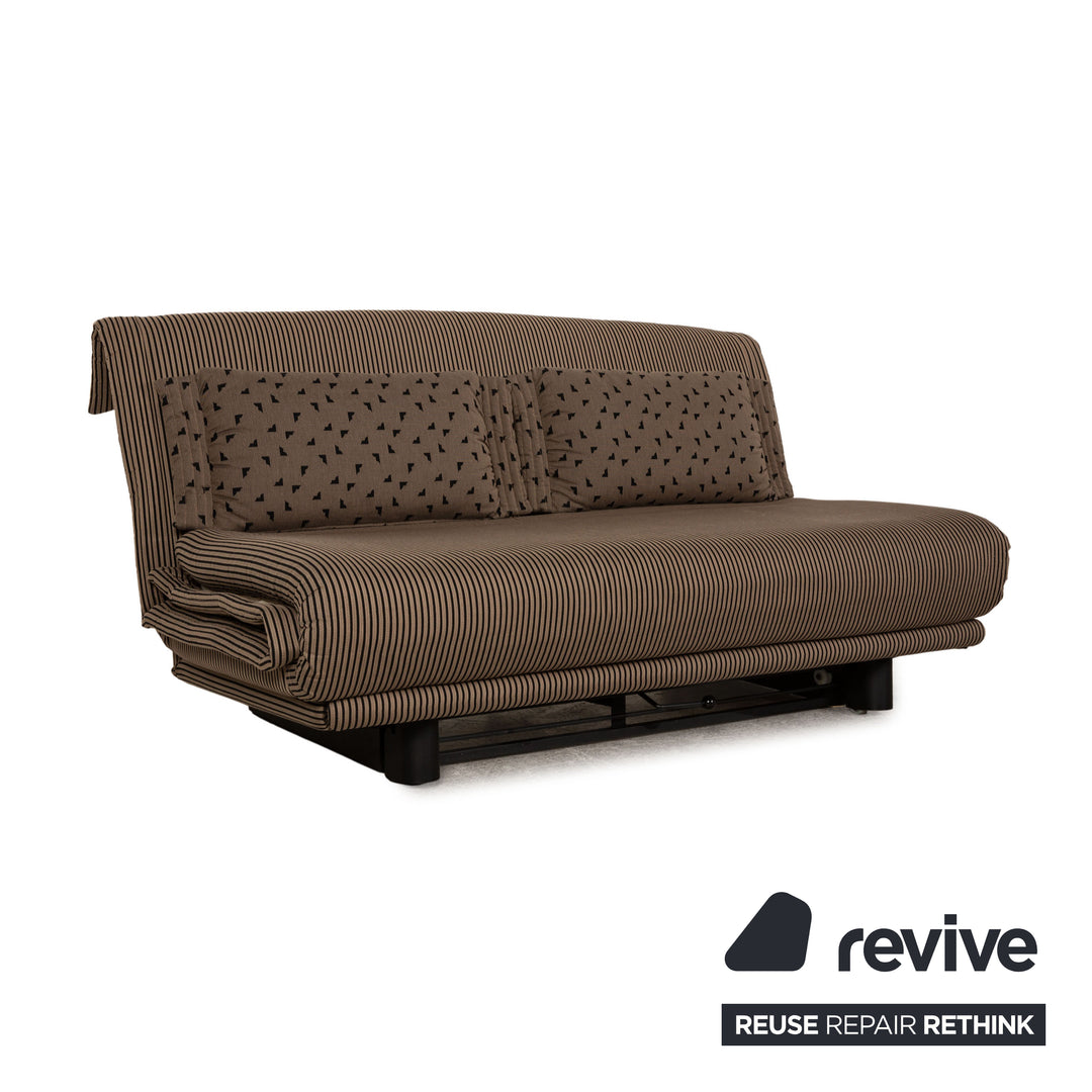 Ligne Roset Multy Fabric Sofa Gray Three Seater Couch Function Sleep Function