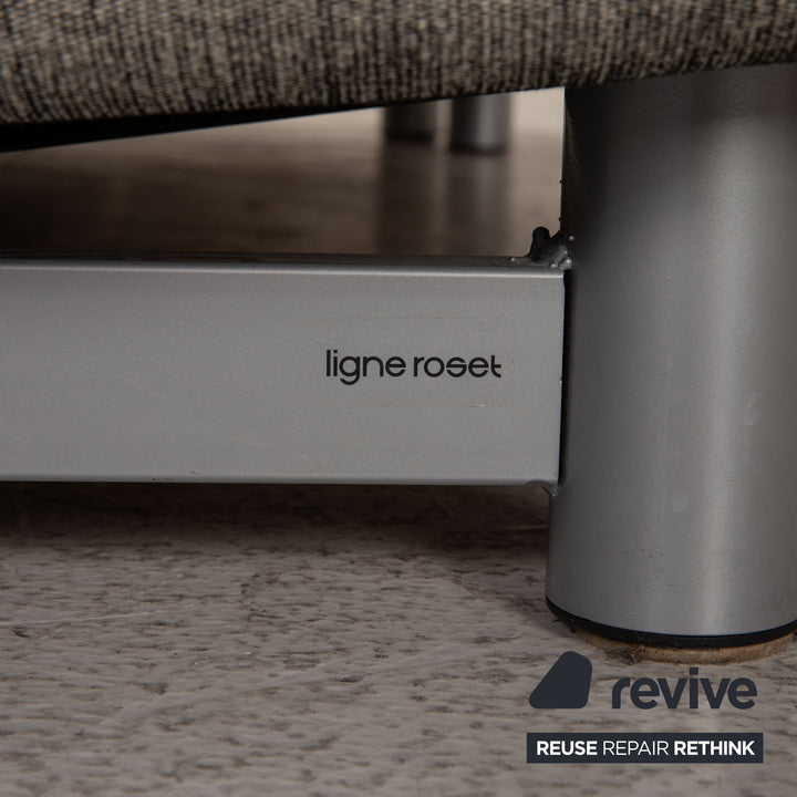 ligne roset Multy Stoff Sofa Grau Dreisitzer Couch Funktion Schlaffunktion