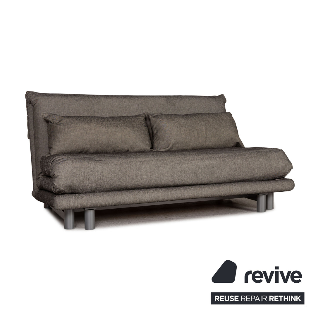ligne roset Multy Stoff Sofa Grau Dreisitzer Couch Funktion Schlaffunktion