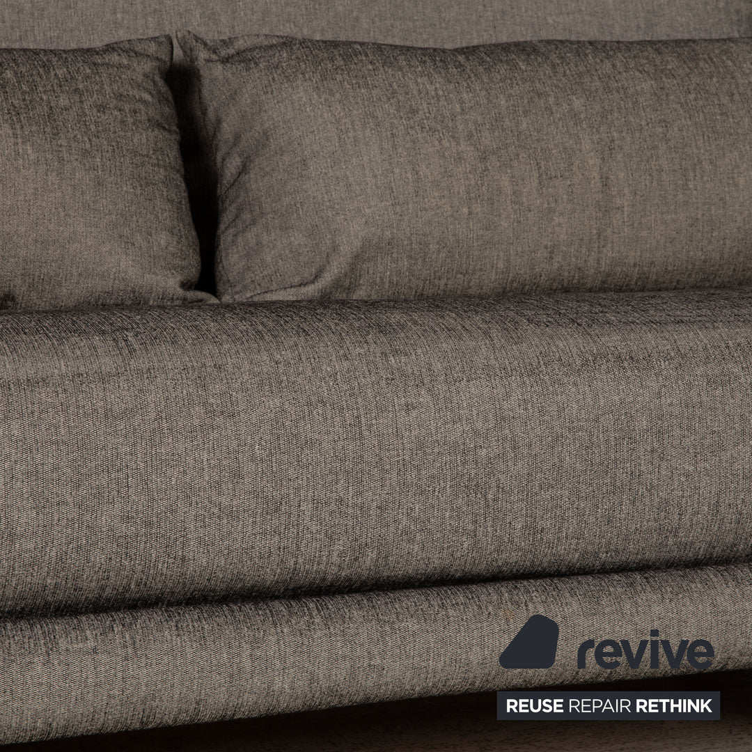 ligne roset Multy Stoff Sofa Grau Dreisitzer Couch Funktion Schlaffunktion