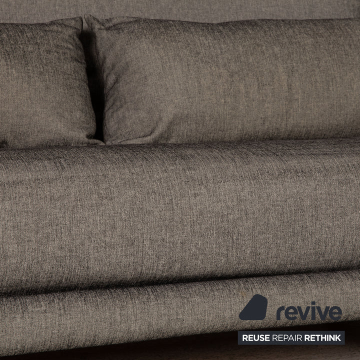 ligne roset Multy Stoff Sofa Grau Dreisitzer Couch Funktion Schlaffunktion