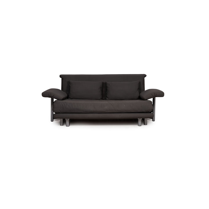 Canapé trois places Multy de Ligne Roset en tissu gris avec fonction convertible et accoudoirs