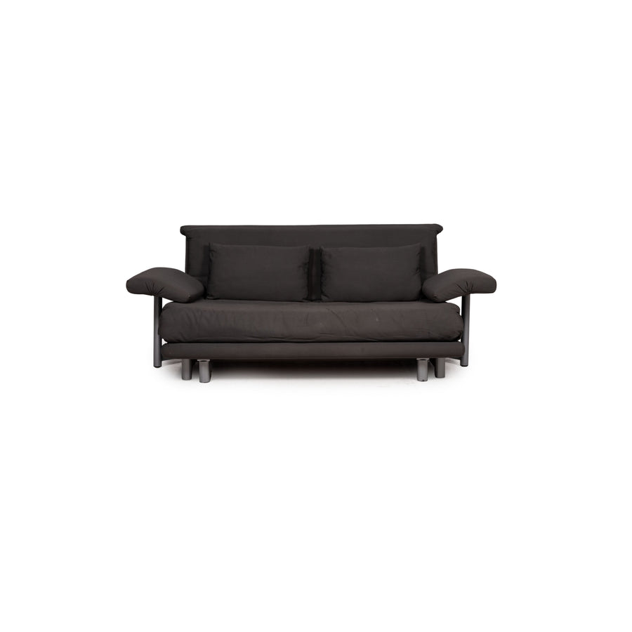 Canapé trois places Multy de Ligne Roset en tissu gris avec fonction convertible et accoudoirs