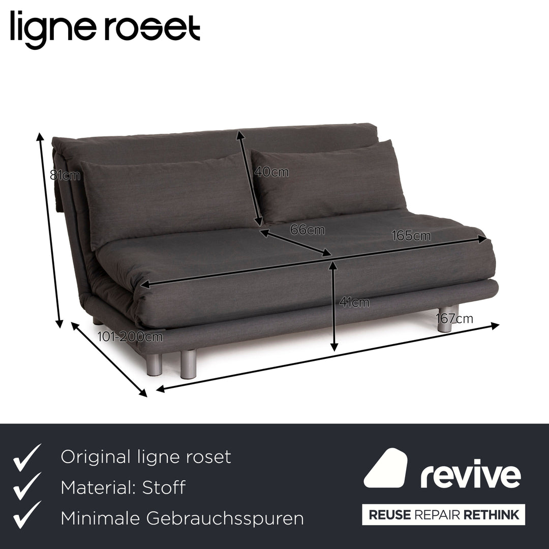 Ligne Roset Canapé en Tissu Multy Gris Trois Places Fonction Couchage