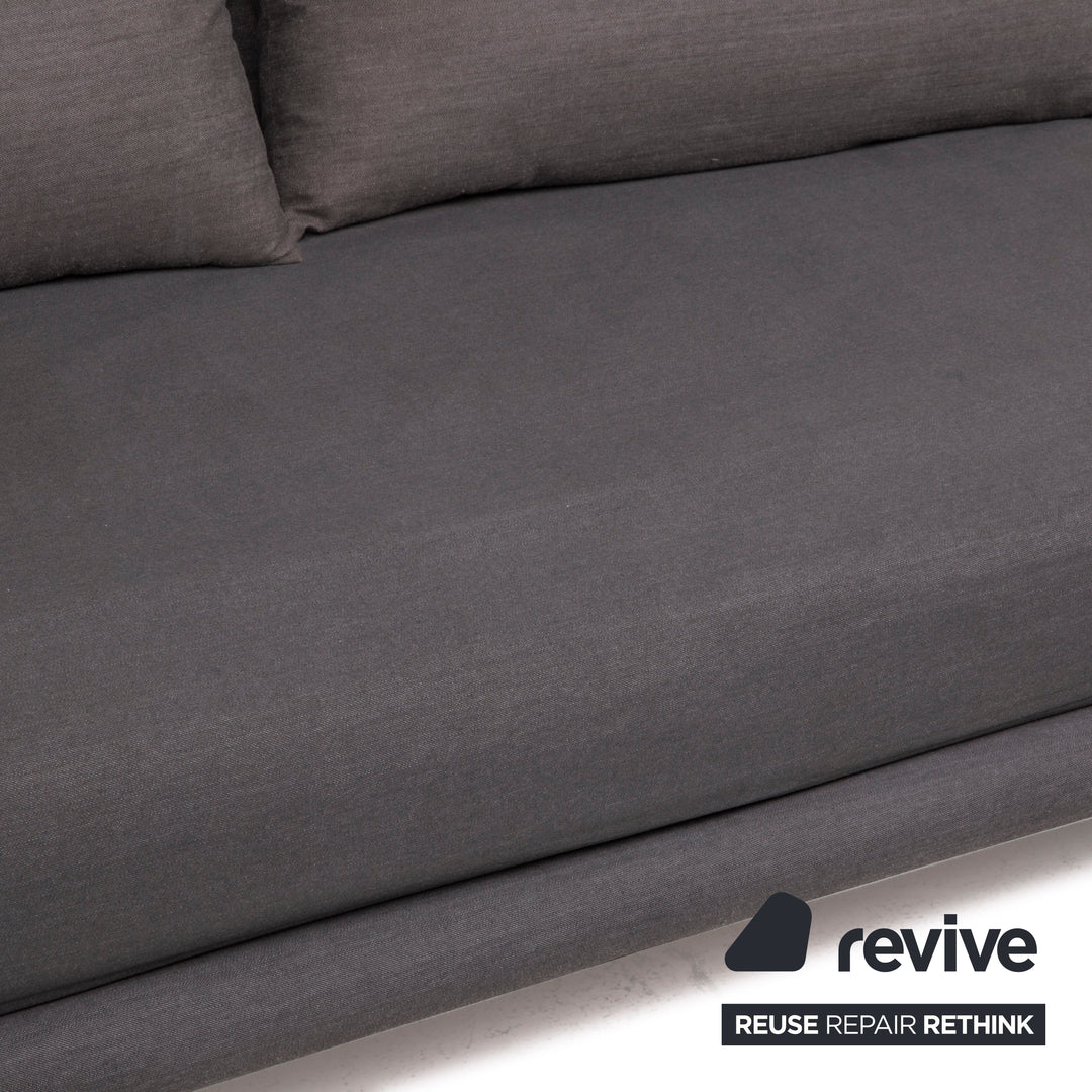Ligne Roset Canapé en Tissu Multy Gris Trois Places Fonction Couchage