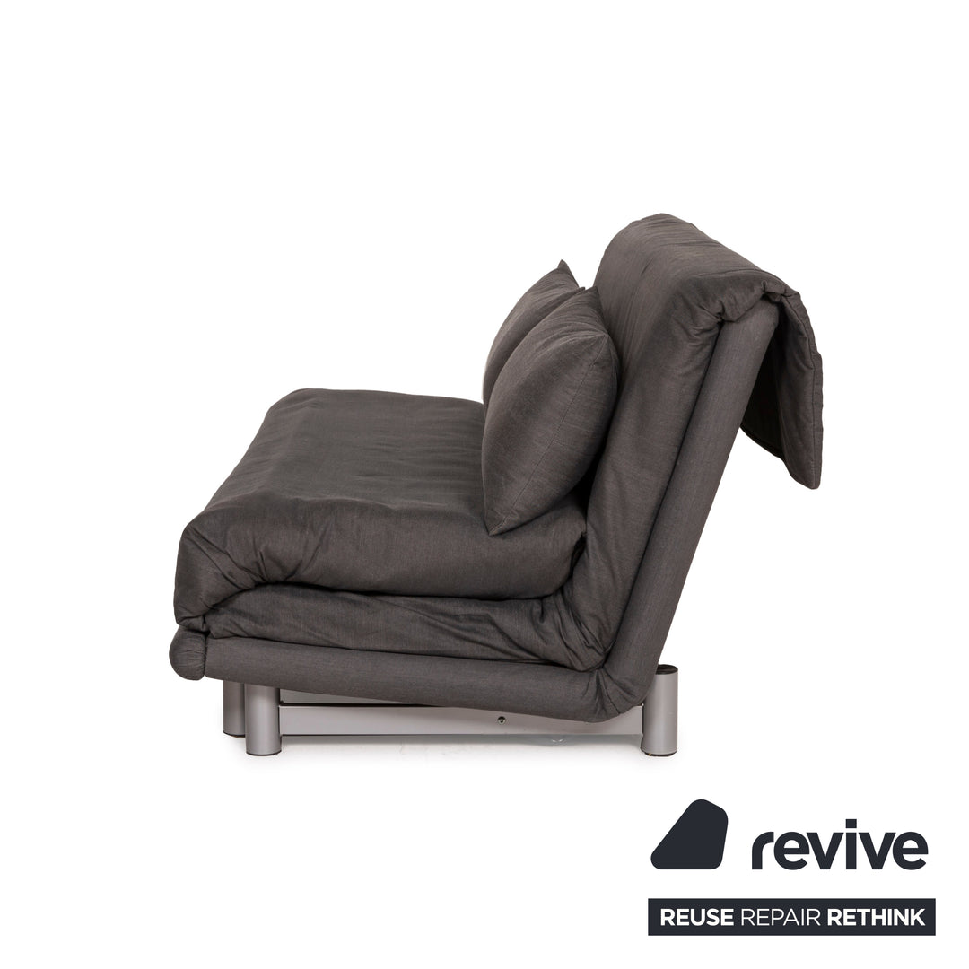 Ligne Roset Canapé en Tissu Multy Gris Trois Places Fonction Couchage