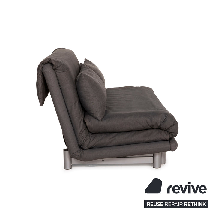 Ligne Roset Canapé en Tissu Multy Gris Trois Places Fonction Couchage