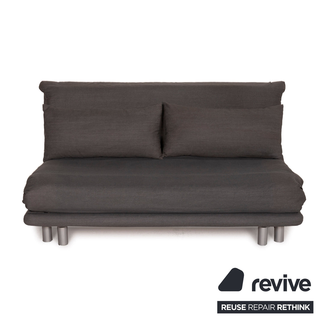 Ligne Roset Canapé en Tissu Multy Gris Trois Places Fonction Couchage