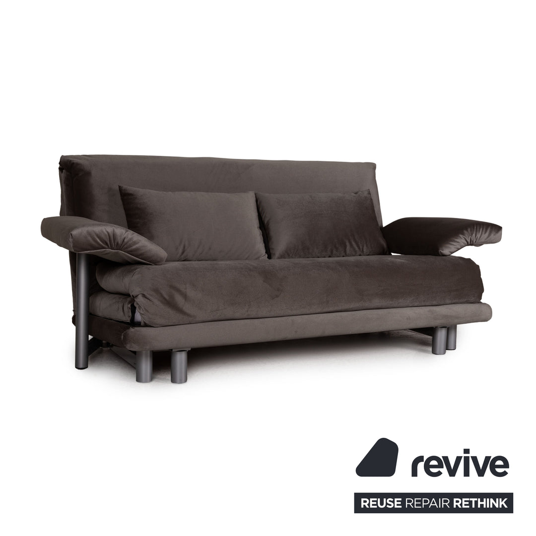 ligne roset Canapé en tissu Multy Canapé-lit gris Canapé 3 places avec fonction sommeil