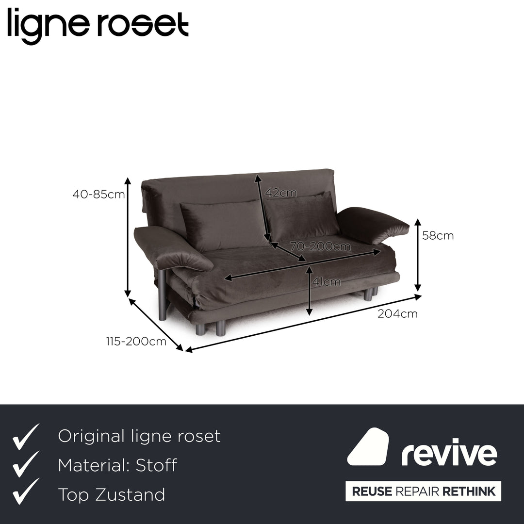 ligne roset Canapé en tissu Multy Canapé-lit gris Canapé 3 places avec fonction sommeil
